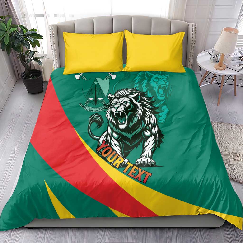 Personalised Happy Cameroon National Day Bedding Set Lion With Coat Of Arms - Curve Style LT15