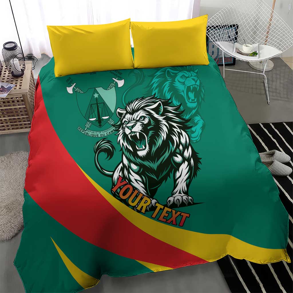 Personalised Happy Cameroon National Day Bedding Set Lion With Coat Of Arms - Curve Style LT15