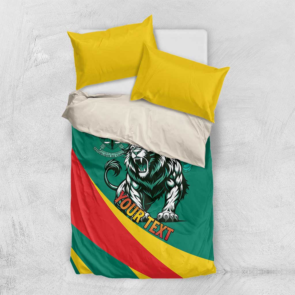 Personalised Happy Cameroon National Day Bedding Set Lion With Coat Of Arms - Curve Style LT15