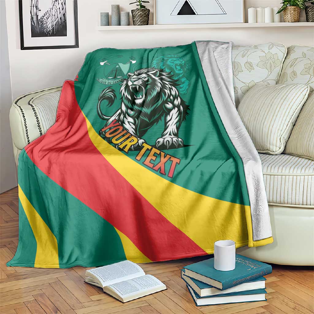 Personalised Happy Cameroon National Day Blanket Lion With Coat Of Arms - Curve Style LT15