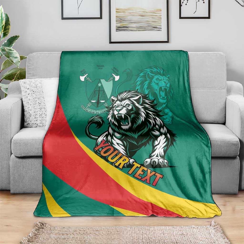 Personalised Happy Cameroon National Day Blanket Lion With Coat Of Arms - Curve Style LT15