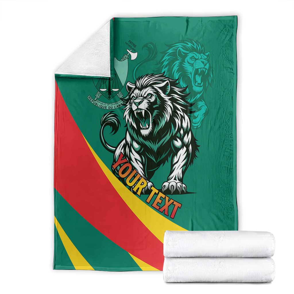 Personalised Happy Cameroon National Day Blanket Lion With Coat Of Arms - Curve Style LT15