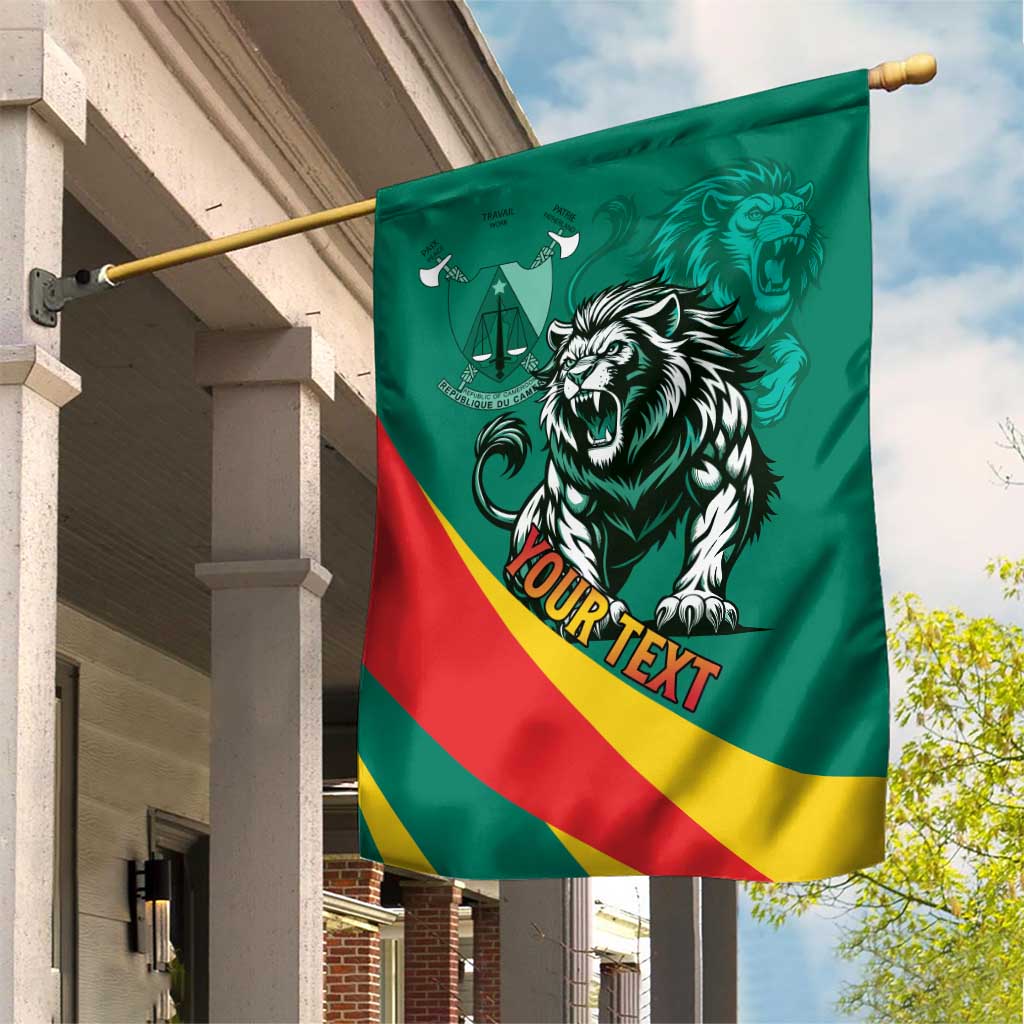 Personalised Happy Cameroon National Day Garden Flag Lion With Coat Of Arms - Curve Style LT15