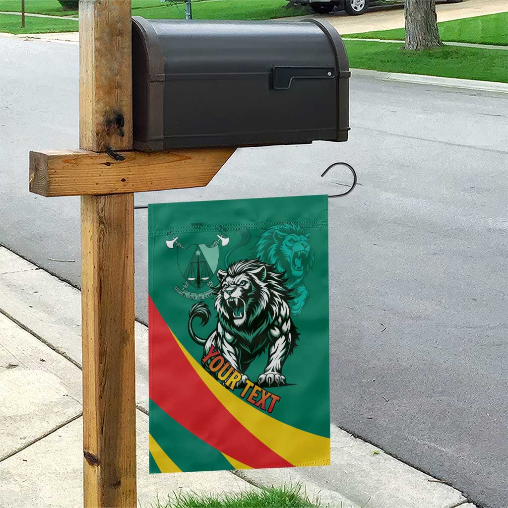 Personalised Happy Cameroon National Day Garden Flag Lion With Coat Of Arms - Curve Style LT15