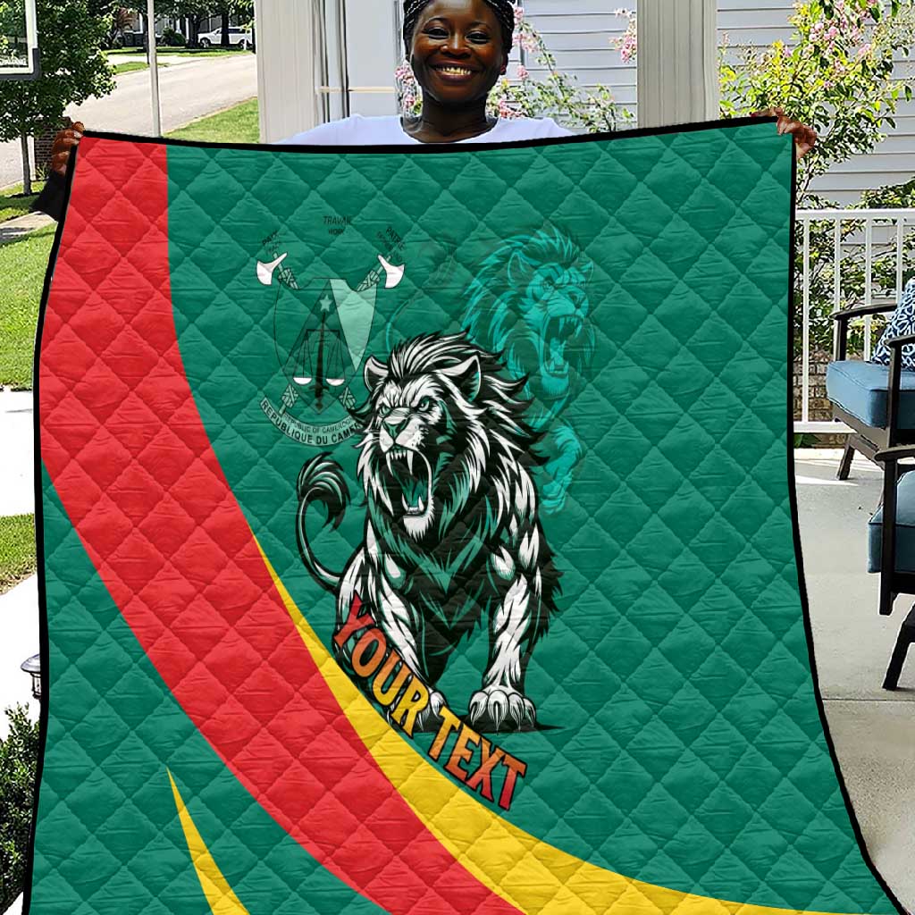 Personalised Happy Cameroon National Day Quilt Lion With Coat Of Arms - Curve Style LT15