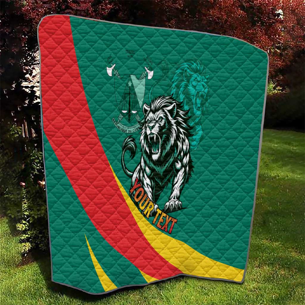 Personalised Happy Cameroon National Day Quilt Lion With Coat Of Arms - Curve Style LT15