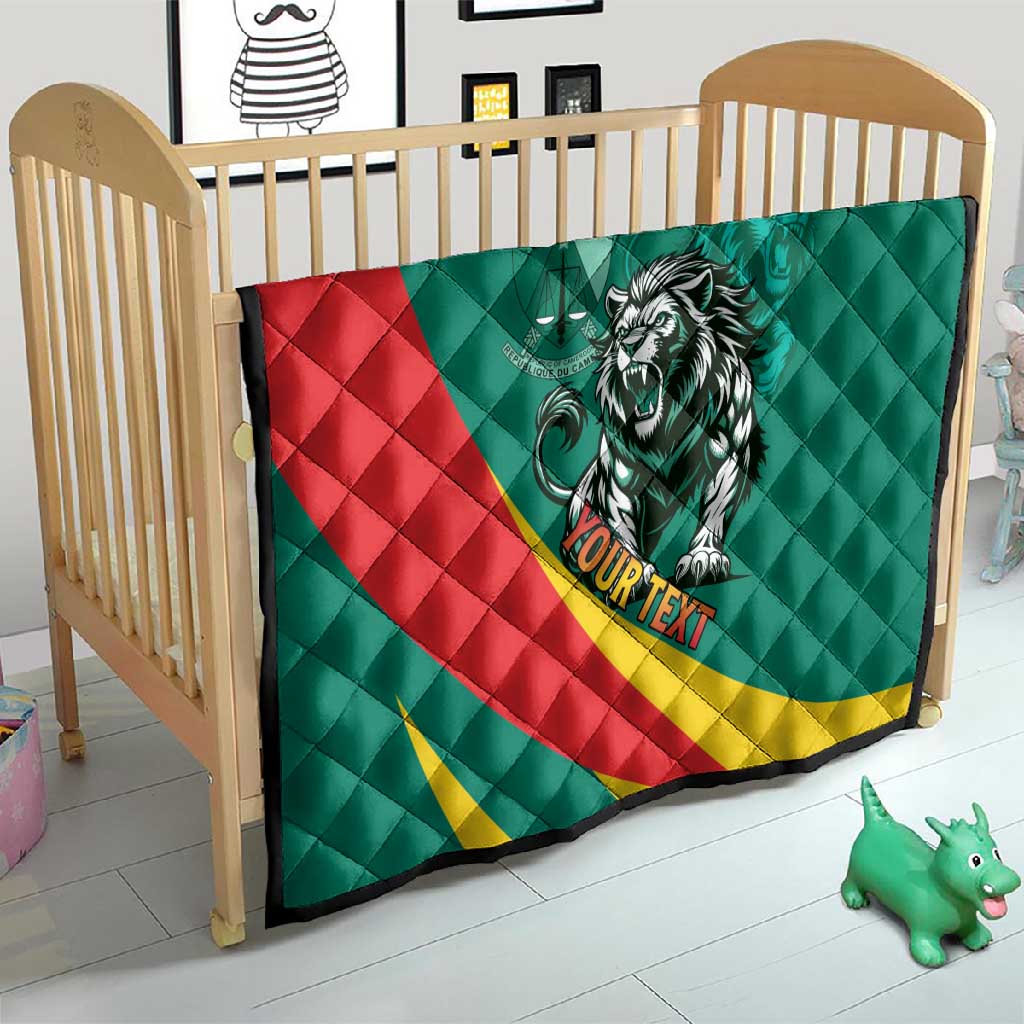 Personalised Happy Cameroon National Day Quilt Lion With Coat Of Arms - Curve Style LT15