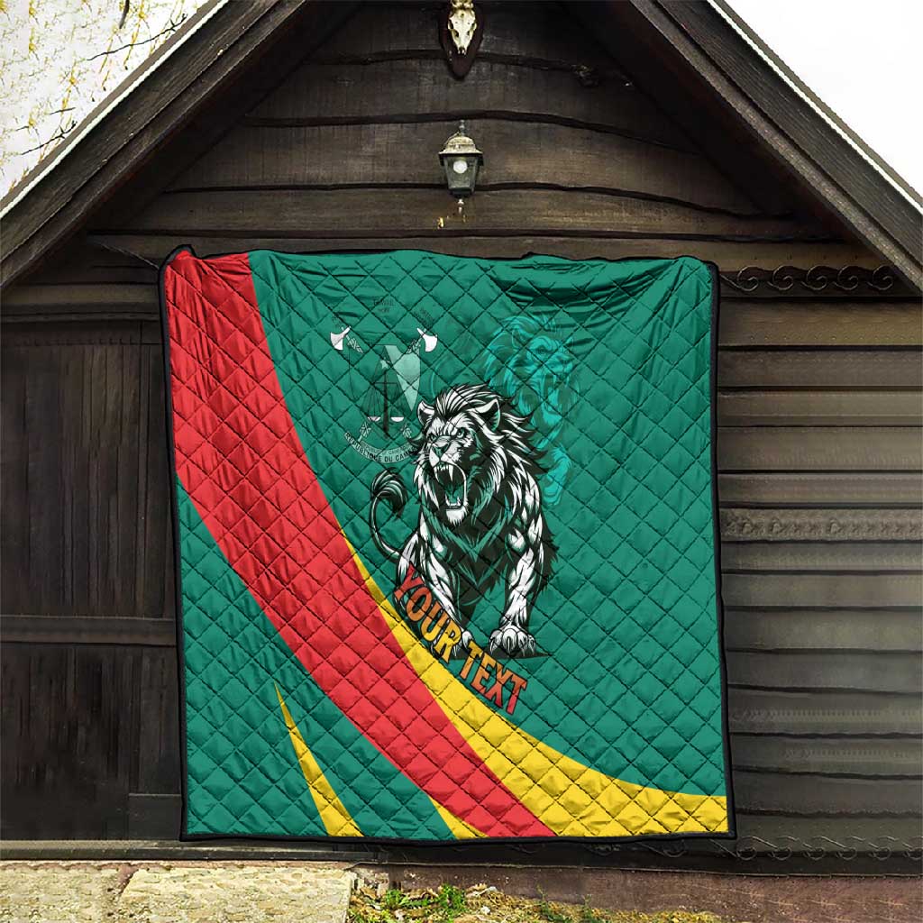 Personalised Happy Cameroon National Day Quilt Lion With Coat Of Arms - Curve Style LT15