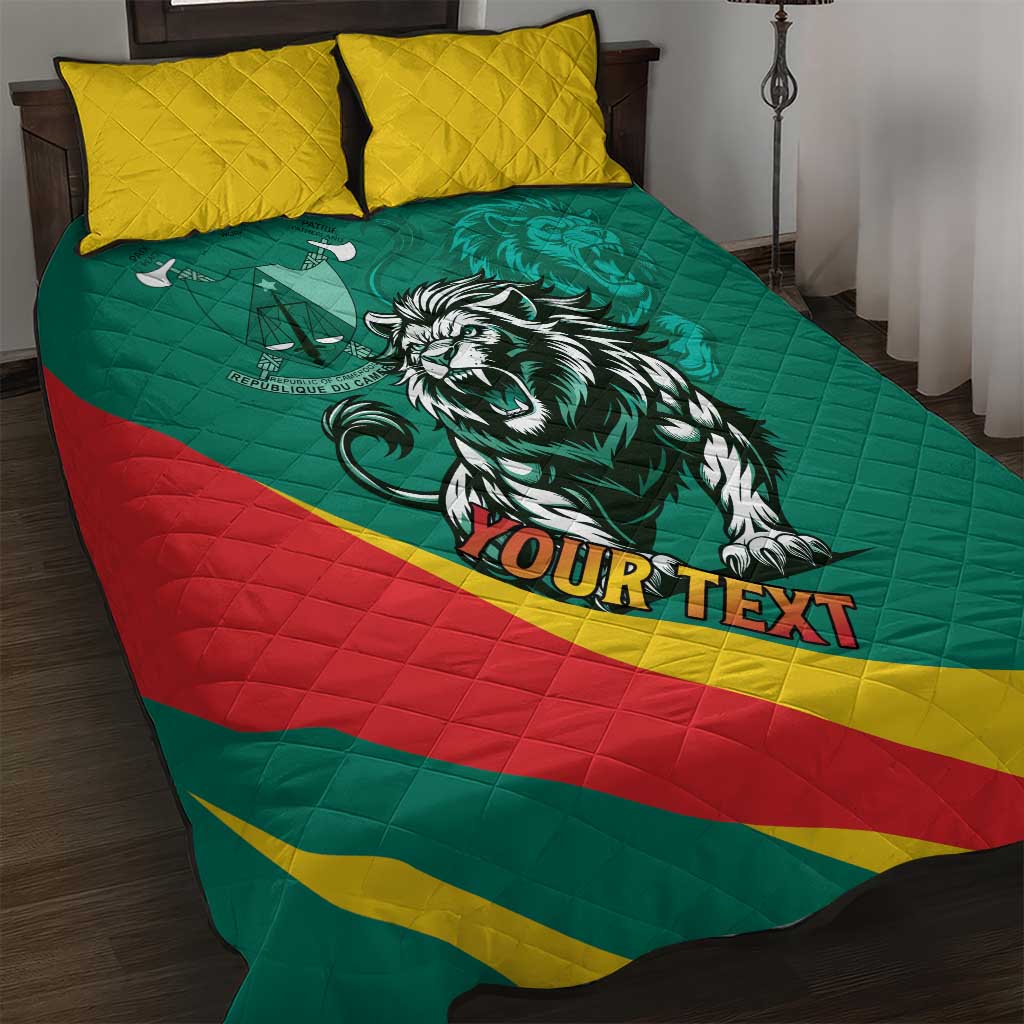 Personalised Happy Cameroon National Day Quilt Bed Set Lion With Coat Of Arms - Curve Style LT15