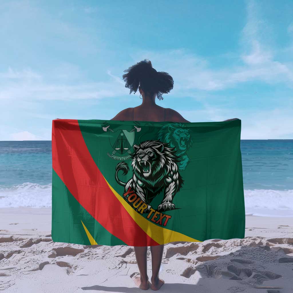 Personalised Happy Cameroon National Day Sarong Lion With Coat Of Arms - Curve Style LT15