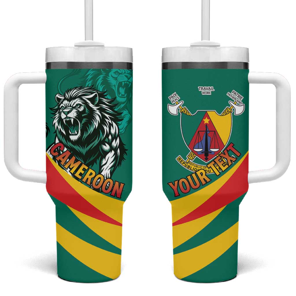Personalised Happy Cameroon National Day Tumbler With Handle Lion With Coat Of Arms - Curve Style LT15