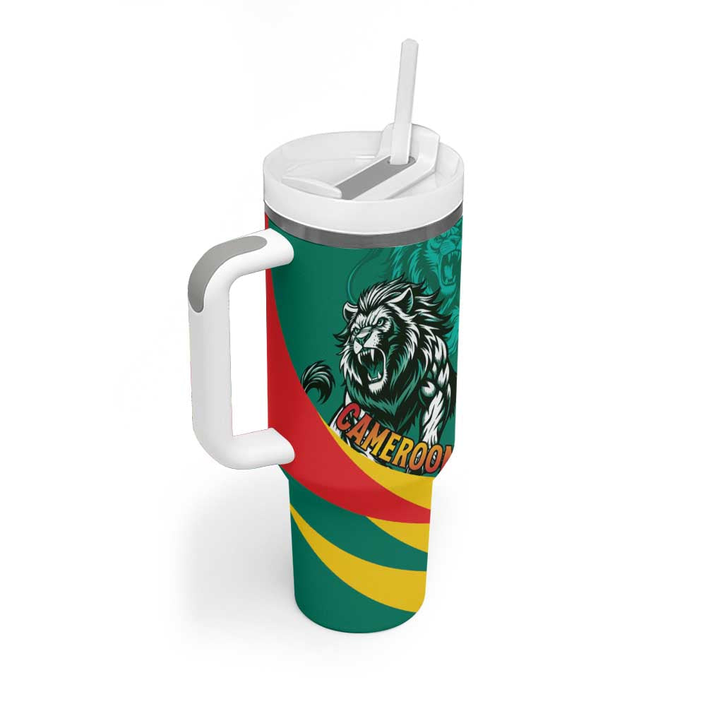 Personalised Happy Cameroon National Day Tumbler With Handle Lion With Coat Of Arms - Curve Style LT15