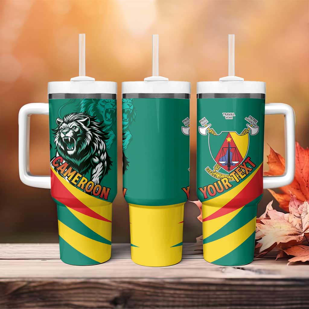 Personalised Happy Cameroon National Day Tumbler With Handle Lion With Coat Of Arms - Curve Style LT15
