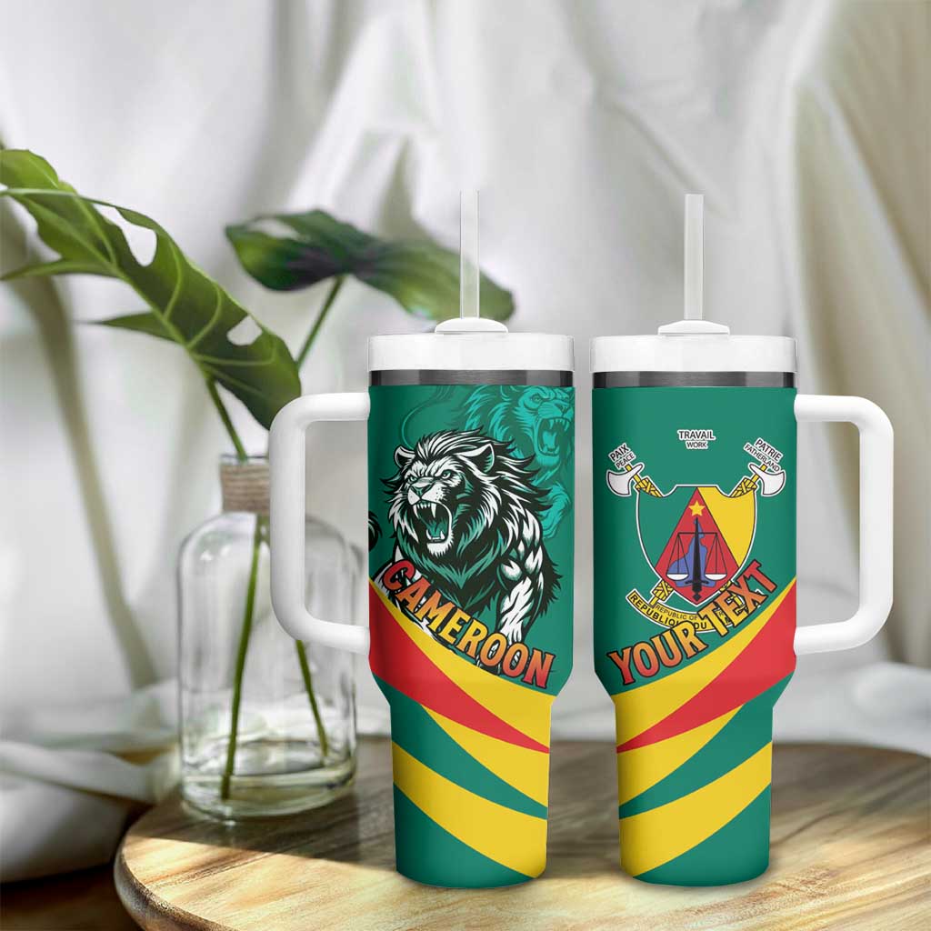 Personalised Happy Cameroon National Day Tumbler With Handle Lion With Coat Of Arms - Curve Style LT15