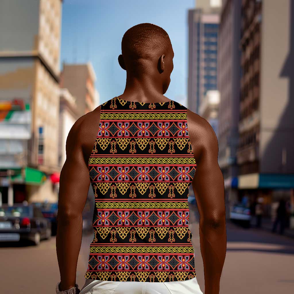 Toghu Cameroon Men Tank Top Traditional Pattern LT15