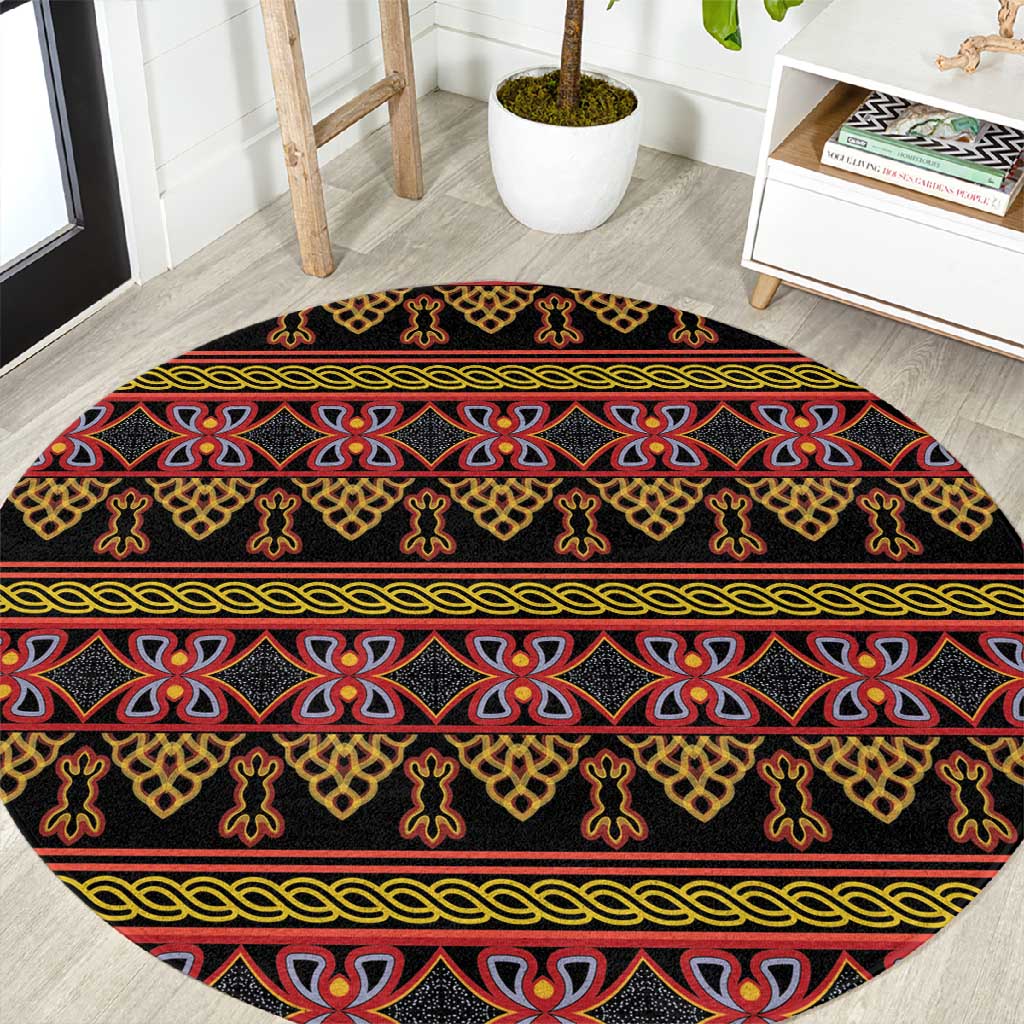 Toghu Cameroon Round Carpet Traditional Pattern LT15