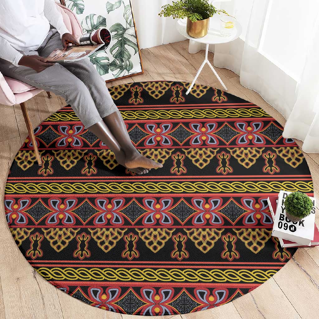 Toghu Cameroon Round Carpet Traditional Pattern LT15