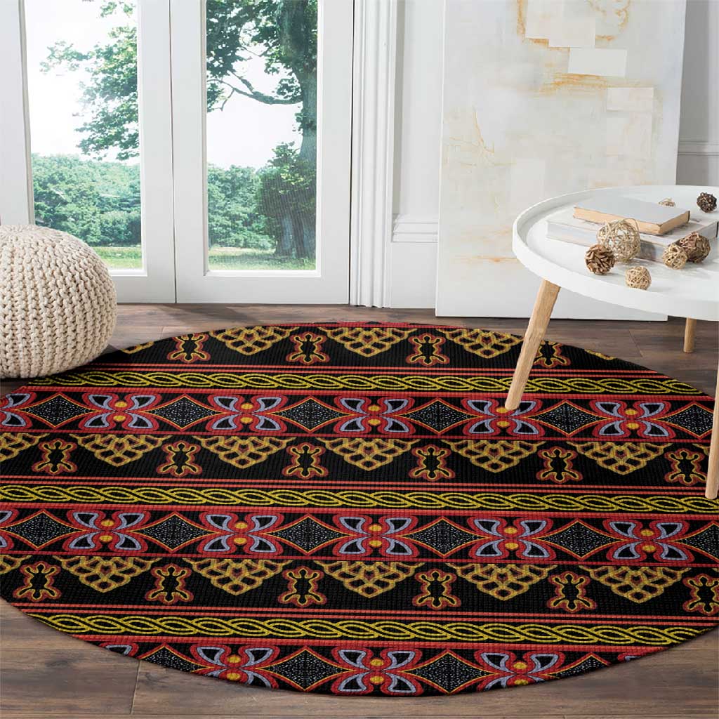 Toghu Cameroon Round Carpet Traditional Pattern LT15