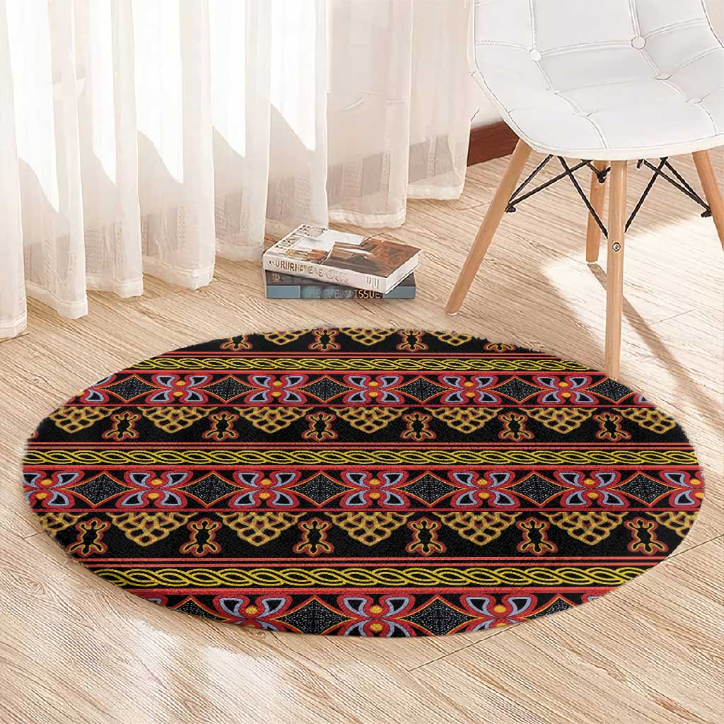 Toghu Cameroon Round Carpet Traditional Pattern LT15