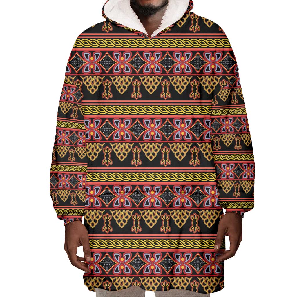 Toghu Cameroon Wearable Blanket Hoodie Traditional Pattern LT15