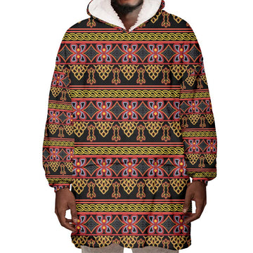 Toghu Cameroon Wearable Blanket Hoodie Traditional Pattern LT15