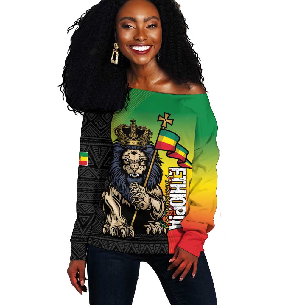 Personalized Ethiopia Off Shoulder Sweater Happy National Day LT15