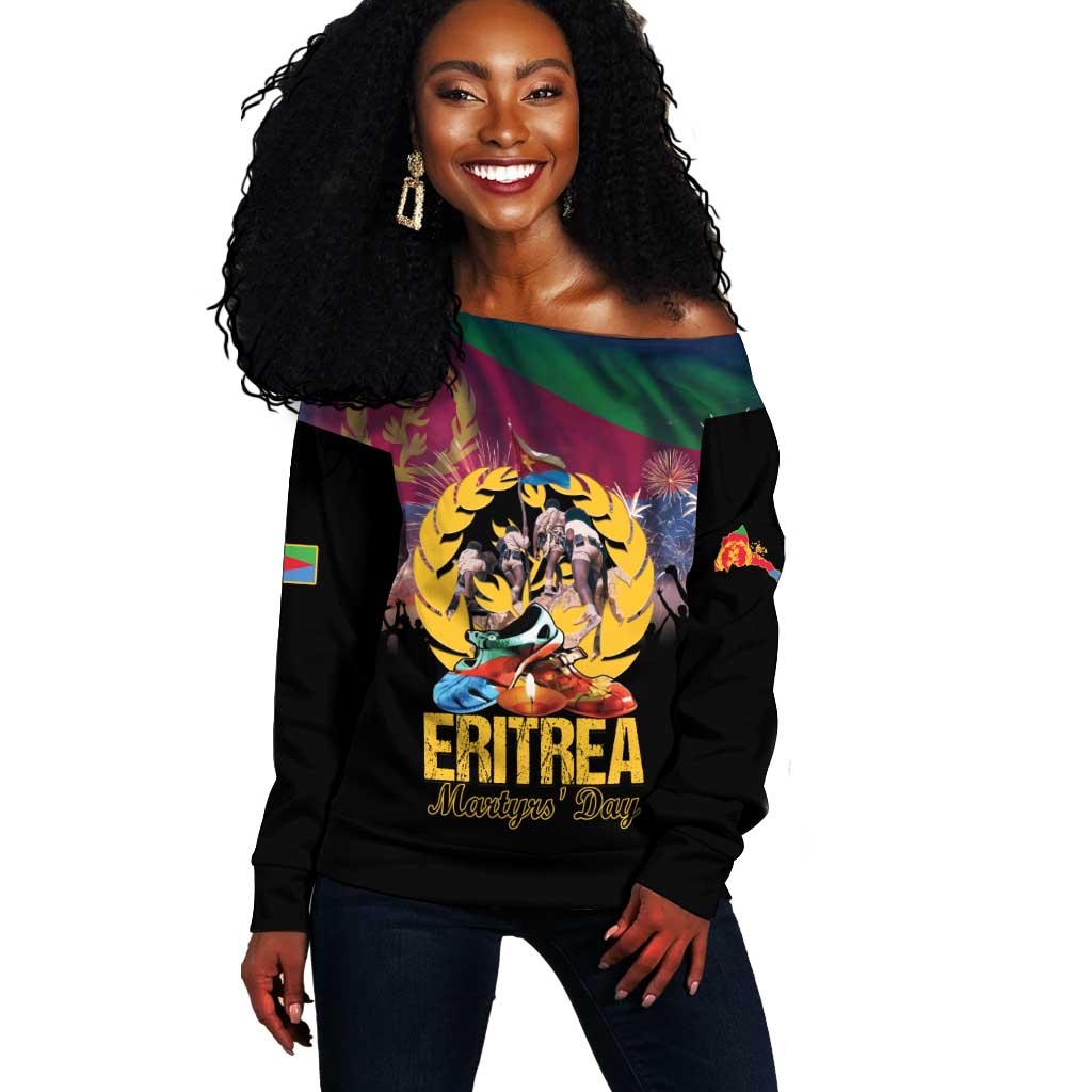Personalized Eritrea Martyrs Day Off Shoulder Sweater Never Forgot June 20 LT15