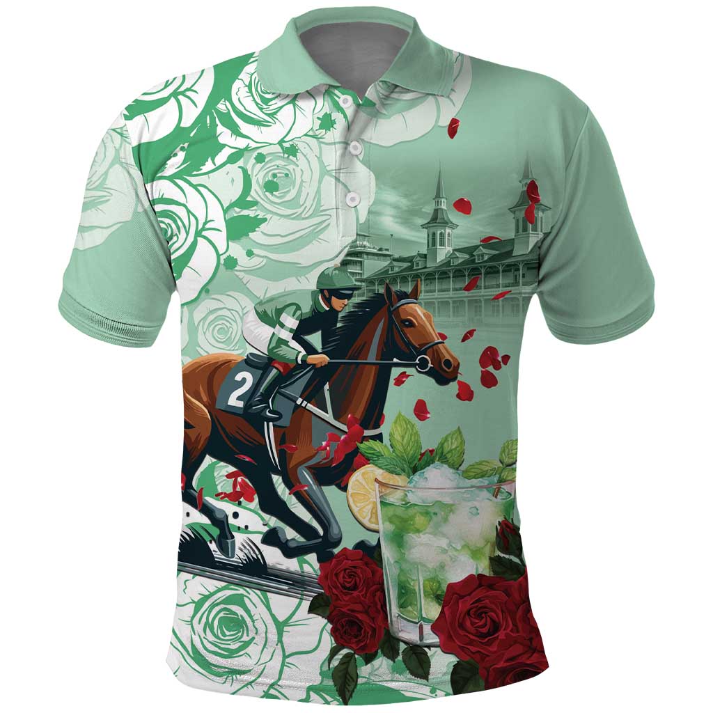 Kentucky Horse Racing Polo Shirt Churchill Downs Derby Mint Julep Cocktail LT15