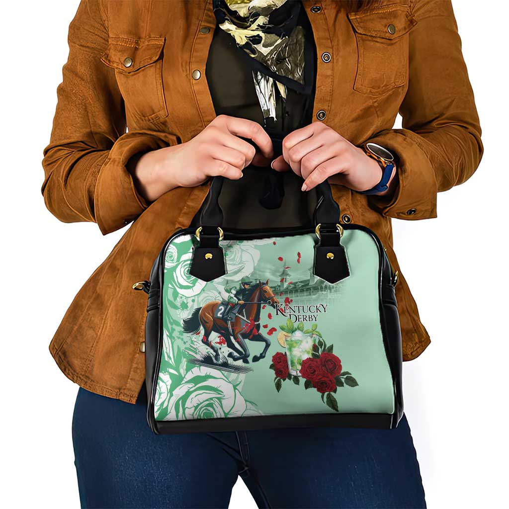 Kentucky Horse Racing Shoulder Handbag Churchill Downs Derby Mint Julep Cocktail LT15