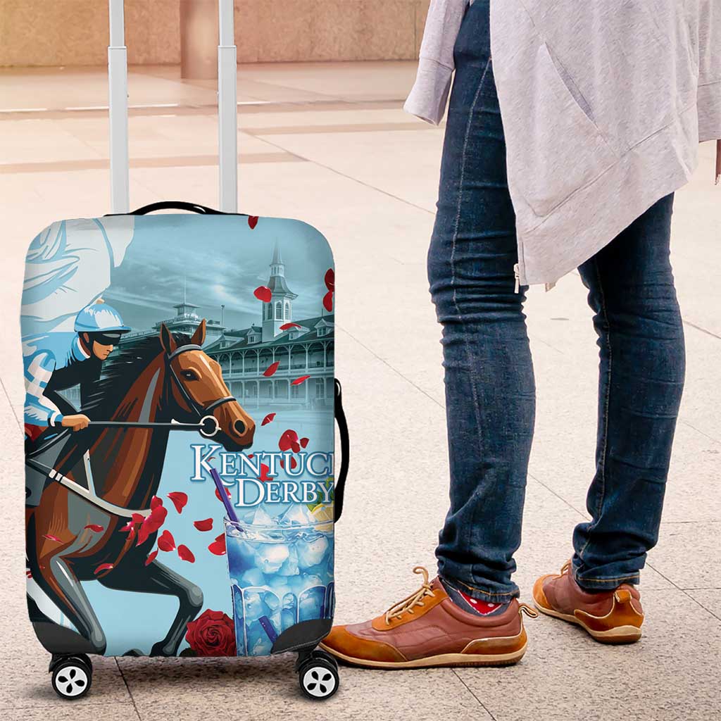 Kentucky Horse Racing Luggage Cover Churchill Downs Derby Blueberry Mint Julep Cocktail LT15