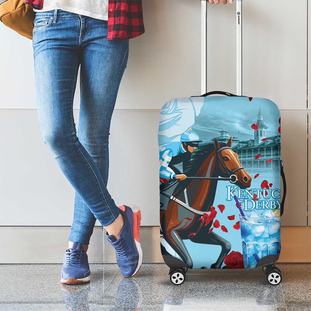 Kentucky Horse Racing Luggage Cover Churchill Downs Derby Blueberry Mint Julep Cocktail LT15