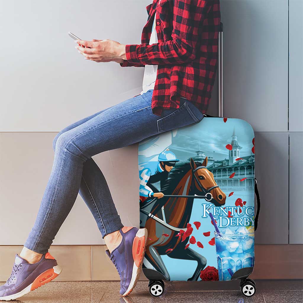 Kentucky Horse Racing Luggage Cover Churchill Downs Derby Blueberry Mint Julep Cocktail LT15