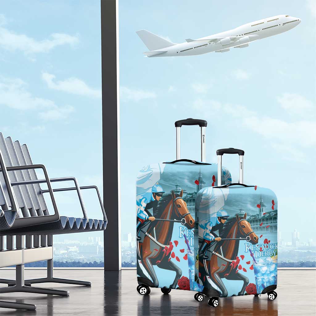 Kentucky Horse Racing Luggage Cover Churchill Downs Derby Blueberry Mint Julep Cocktail LT15