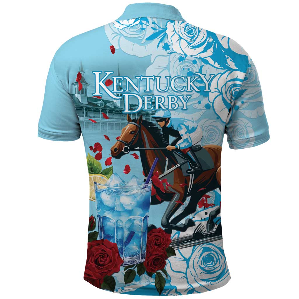 Kentucky Horse Racing Polo Shirt Churchill Downs Derby Blueberry Mint Julep Cocktail LT15