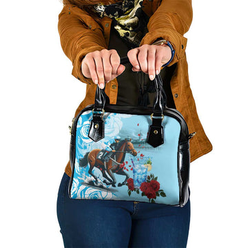 Kentucky Horse Racing Shoulder Handbag Churchill Downs Derby Blueberry Mint Julep Cocktail LT15
