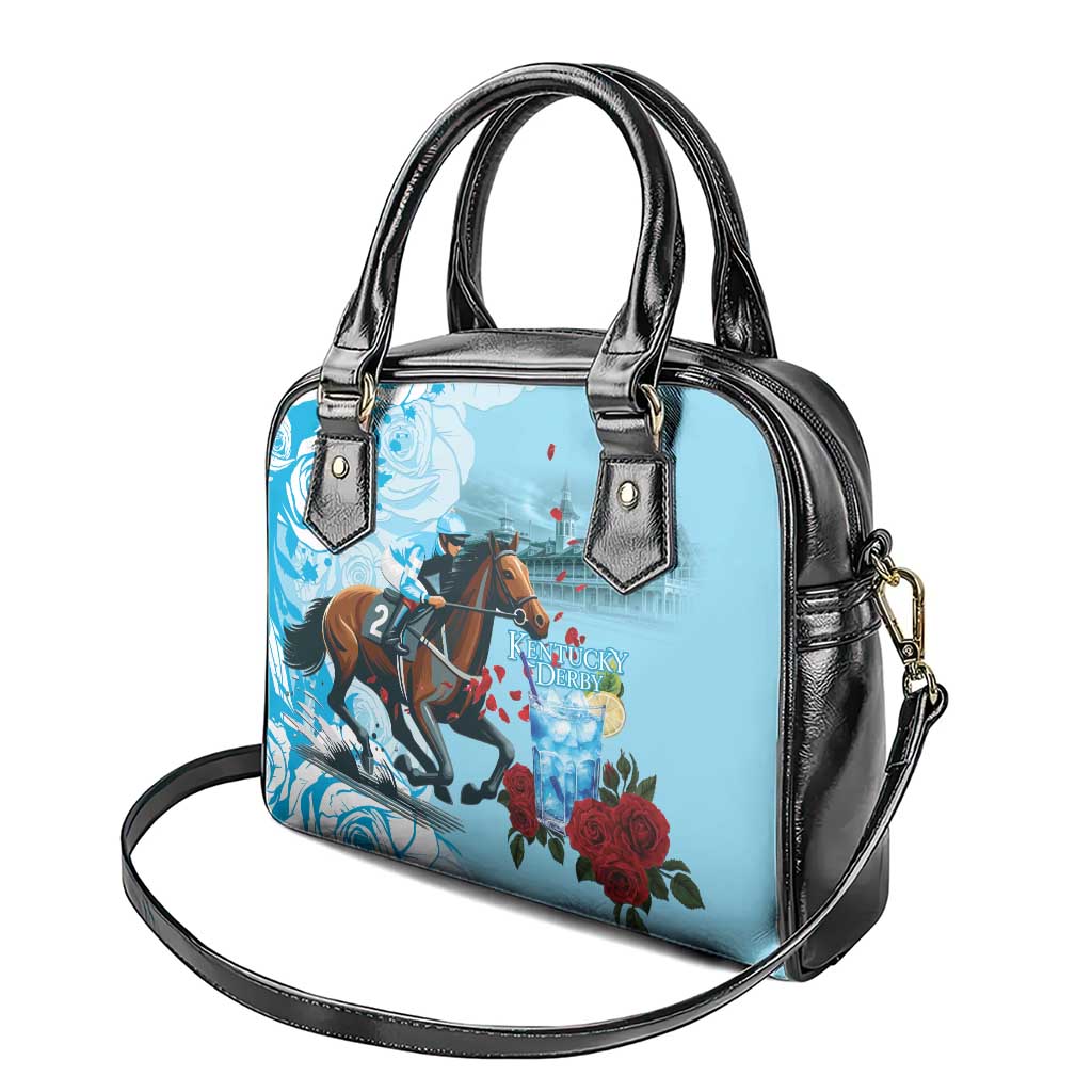 Kentucky Horse Racing Shoulder Handbag Churchill Downs Derby Blueberry Mint Julep Cocktail LT15
