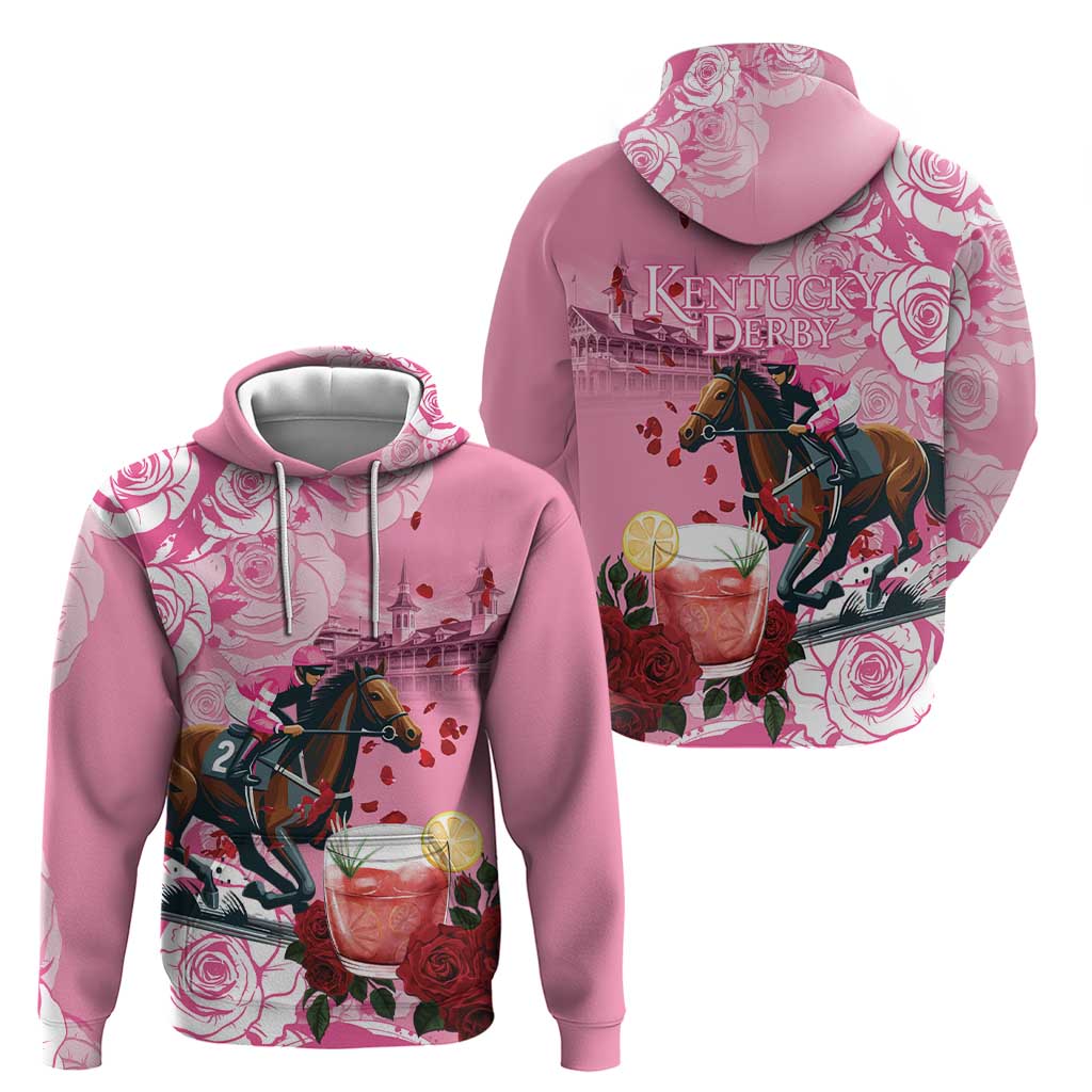 Kentucky Horse Racing Hoodie Churchill Downs Derby Strawberry Mint Julep Cocktail LT15