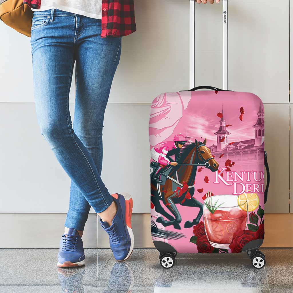 Kentucky Horse Racing Luggage Cover Churchill Downs Derby Strawberry Mint Julep Cocktail LT15