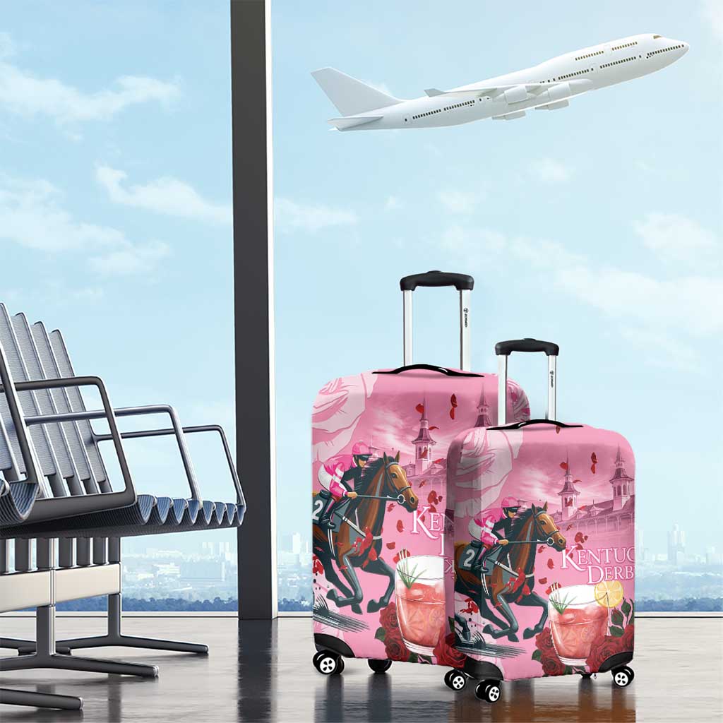 Kentucky Horse Racing Luggage Cover Churchill Downs Derby Strawberry Mint Julep Cocktail LT15