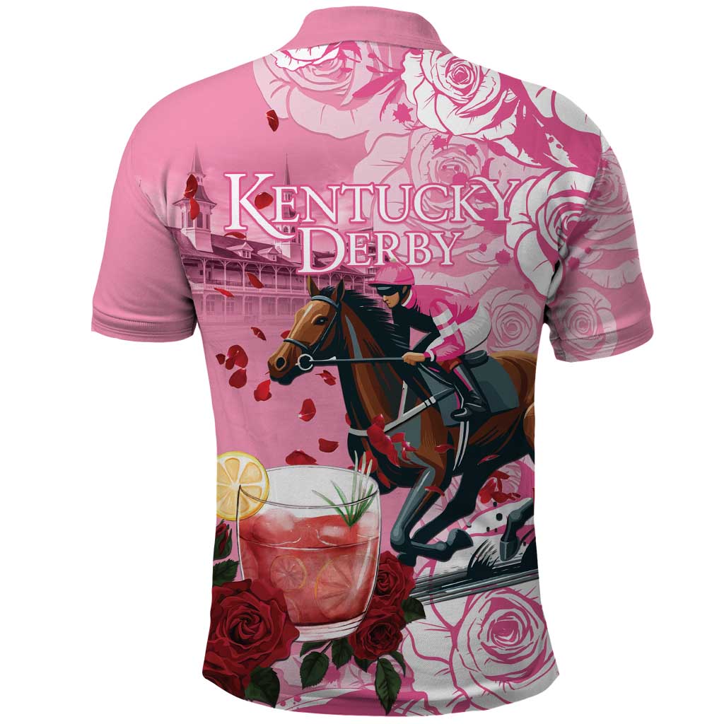 Kentucky Horse Racing Polo Shirt Churchill Downs Derby Strawberry Mint Julep Cocktail LT15