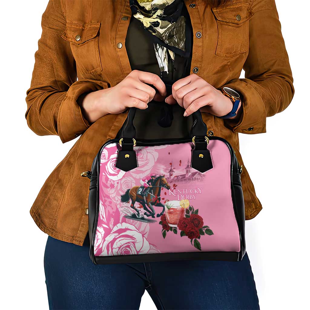 Kentucky Horse Racing Shoulder Handbag Churchill Downs Derby Strawberry Mint Julep Cocktail LT15