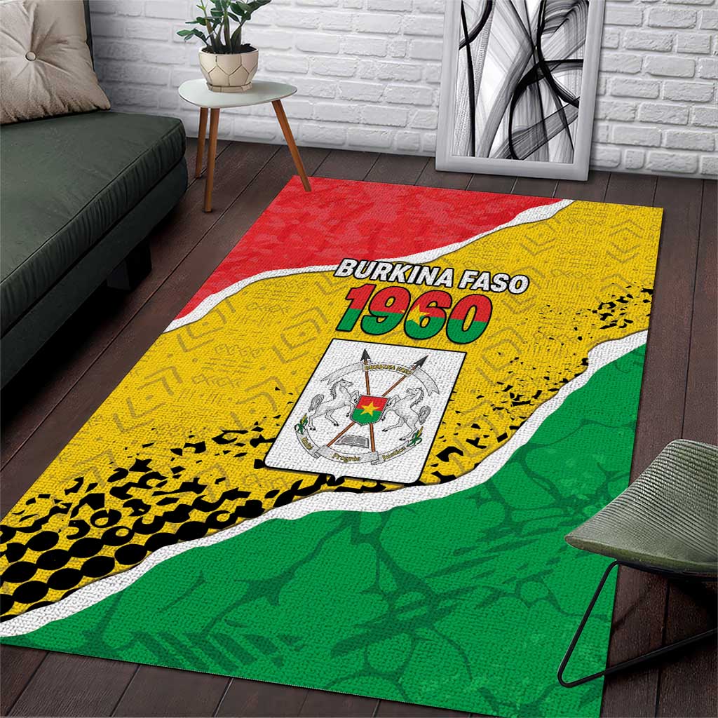 Happy Burkina Faso Area Rug Independence Day - Bogolan Pattern LT15
