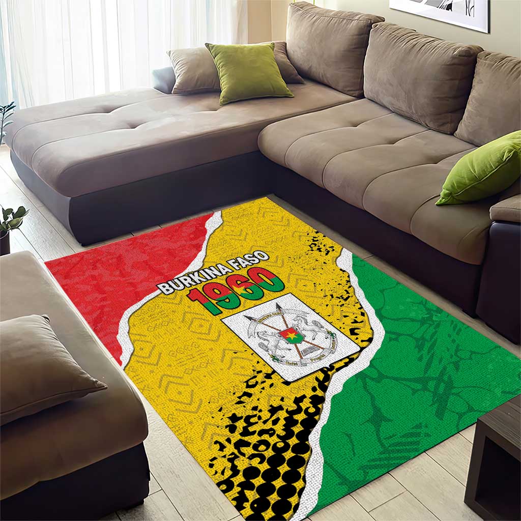 Happy Burkina Faso Area Rug Independence Day - Bogolan Pattern LT15