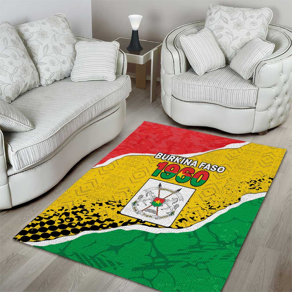 Happy Burkina Faso Area Rug Independence Day - Bogolan Pattern LT15