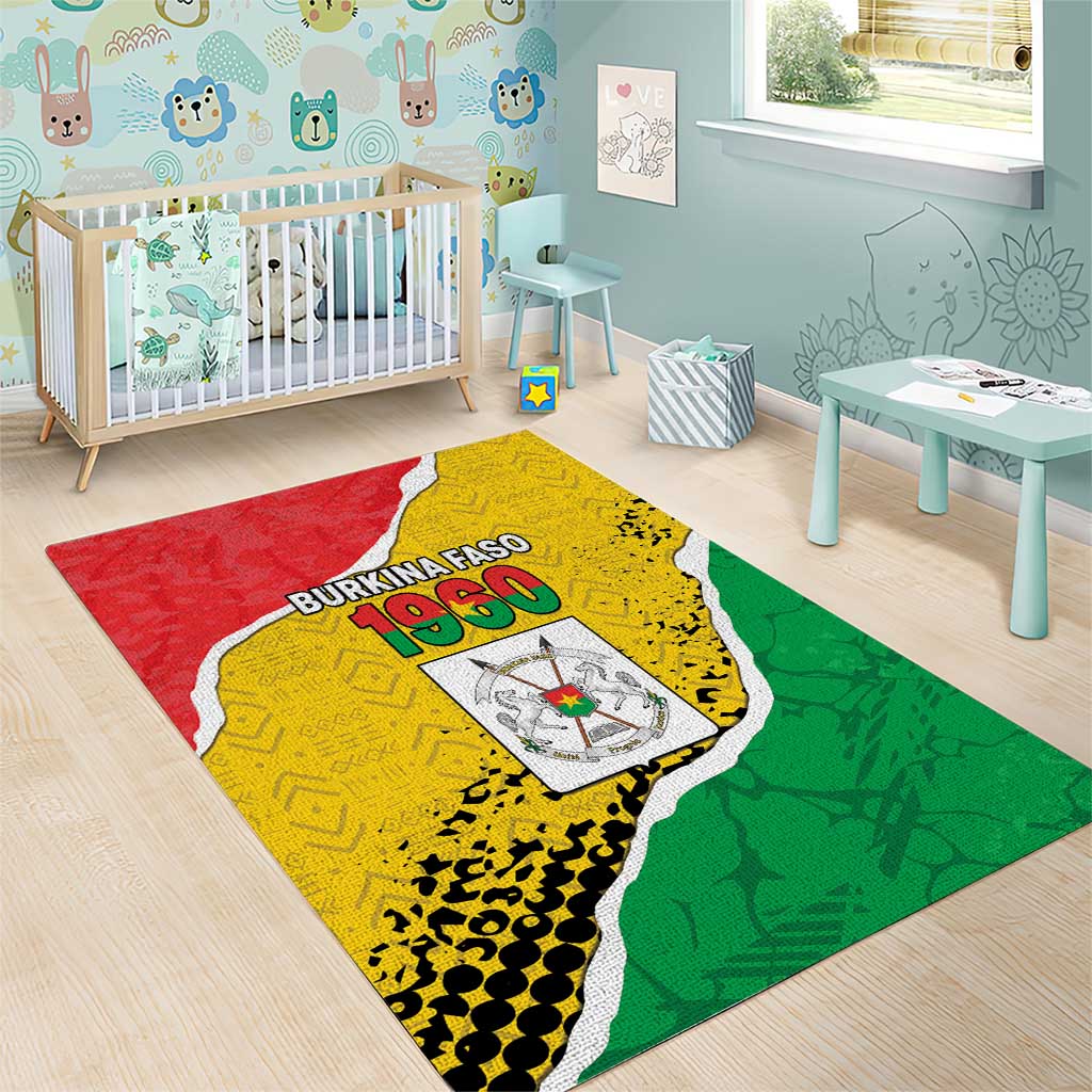Happy Burkina Faso Area Rug Independence Day - Bogolan Pattern LT15