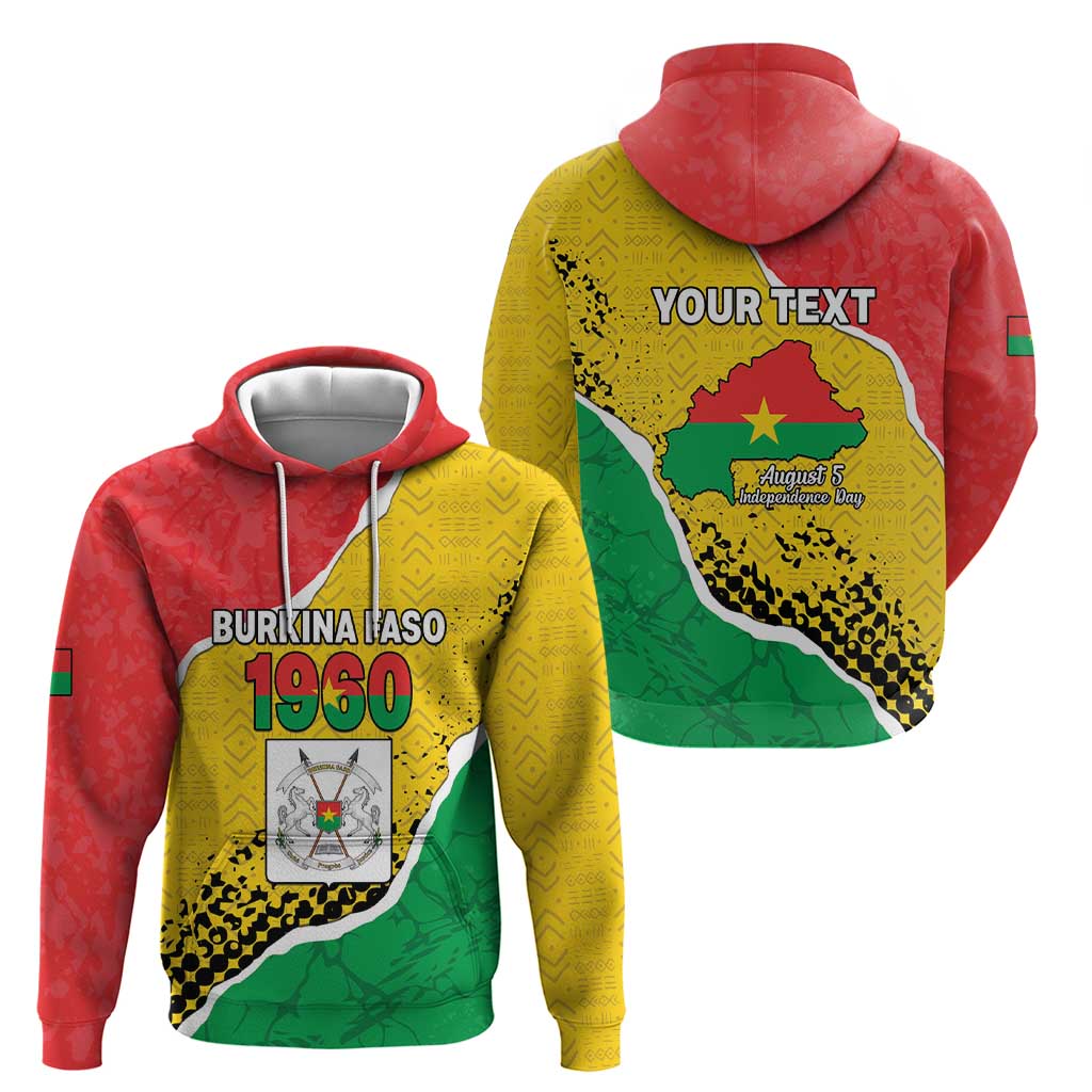 Personalized Burkina Faso Independence Day Hoodie Coat Of Arms - Grunge Style LT15