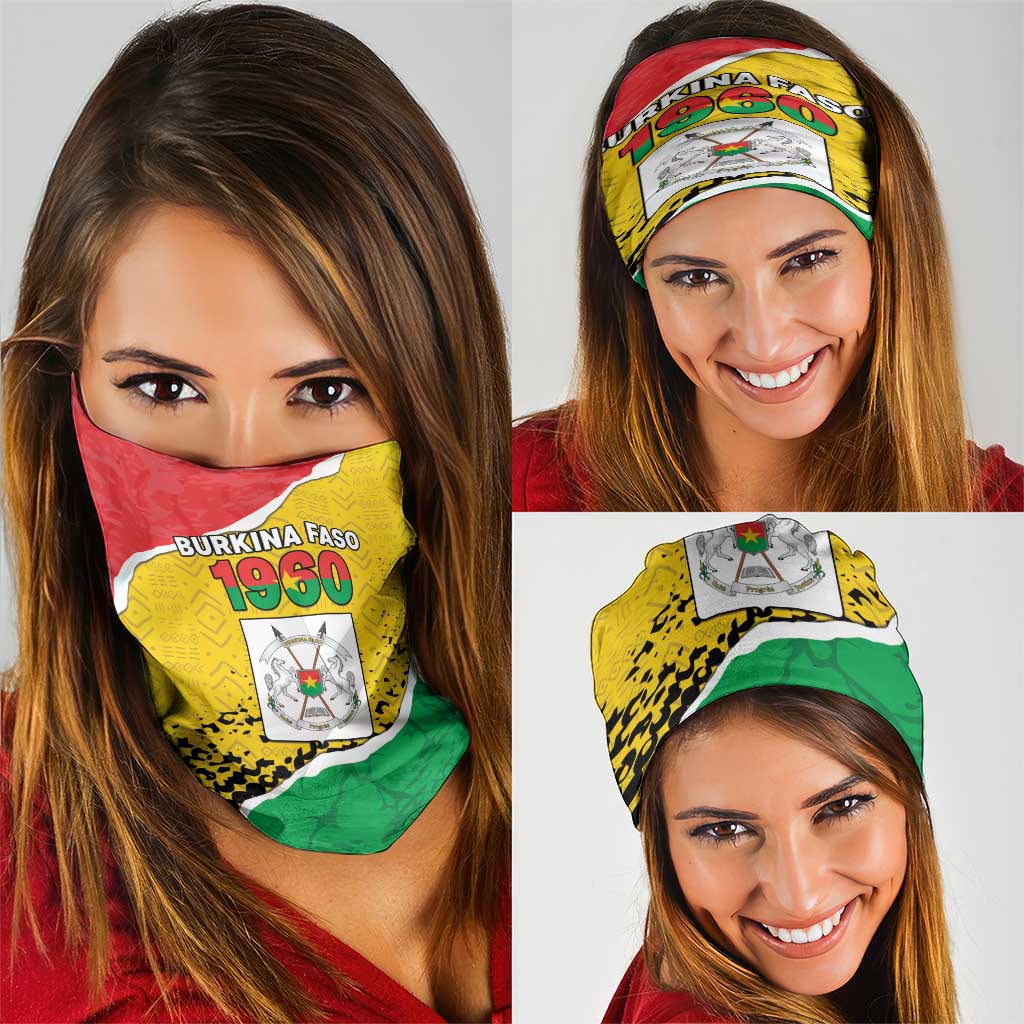Burkina Faso Independence Day Neck Gaiter Coat Of Arms - Grunge Style LT15