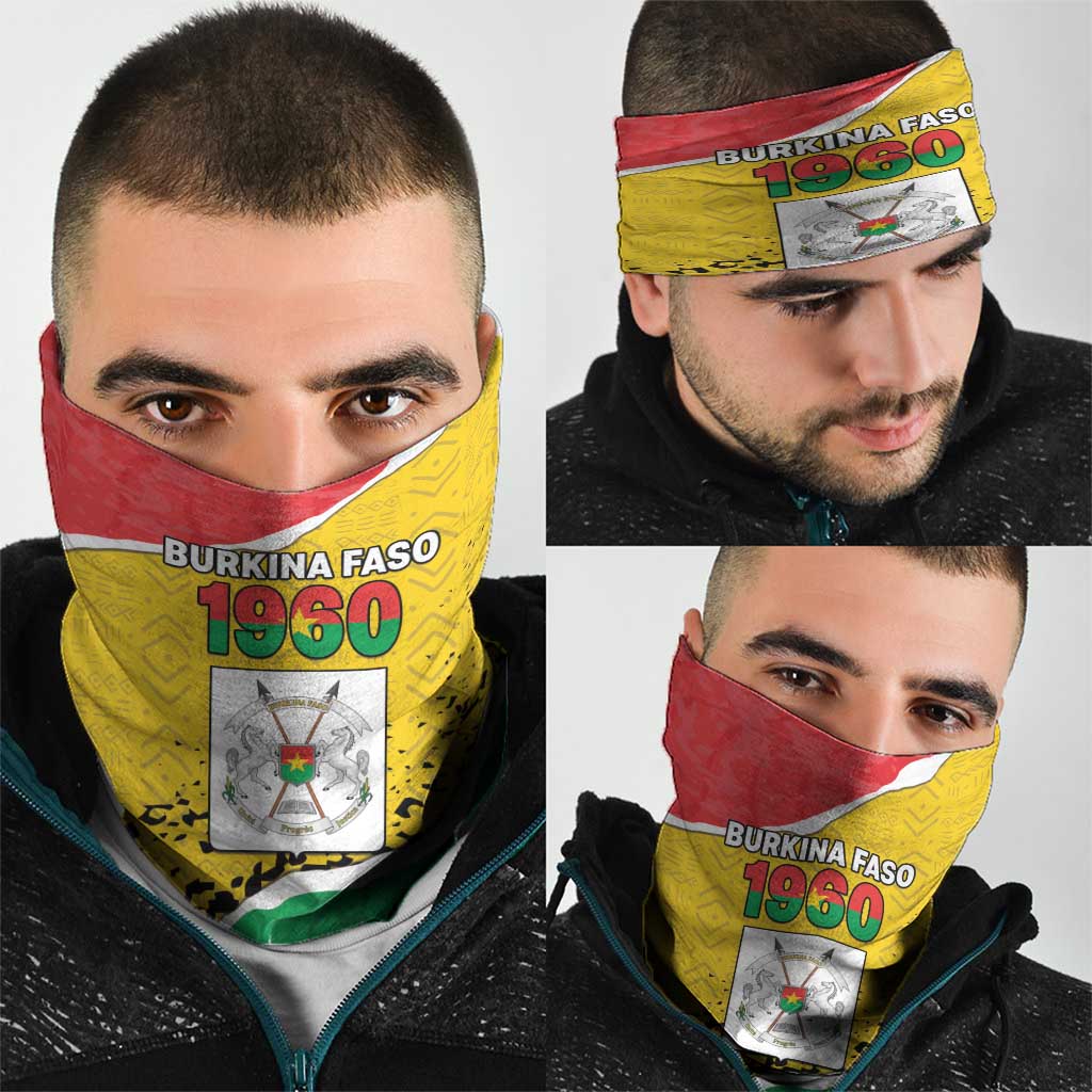 Burkina Faso Independence Day Neck Gaiter Coat Of Arms - Grunge Style LT15