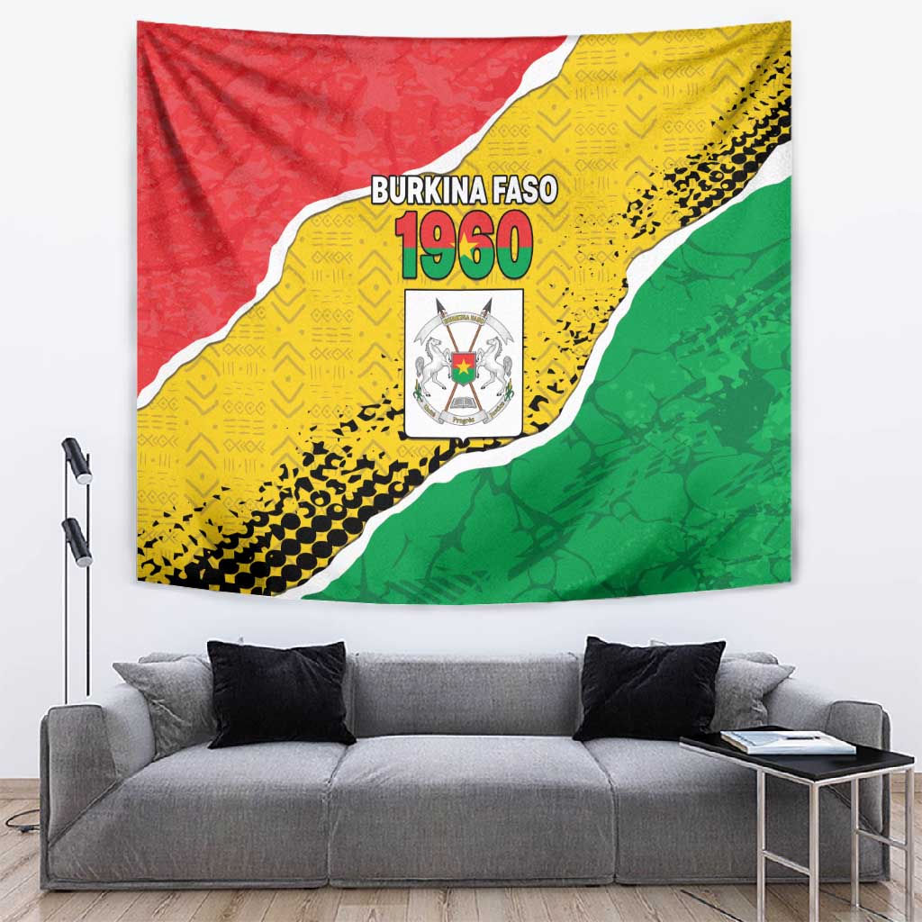 Happy Burkina Faso Tapestry Independence Day - Bogolan Pattern LT15