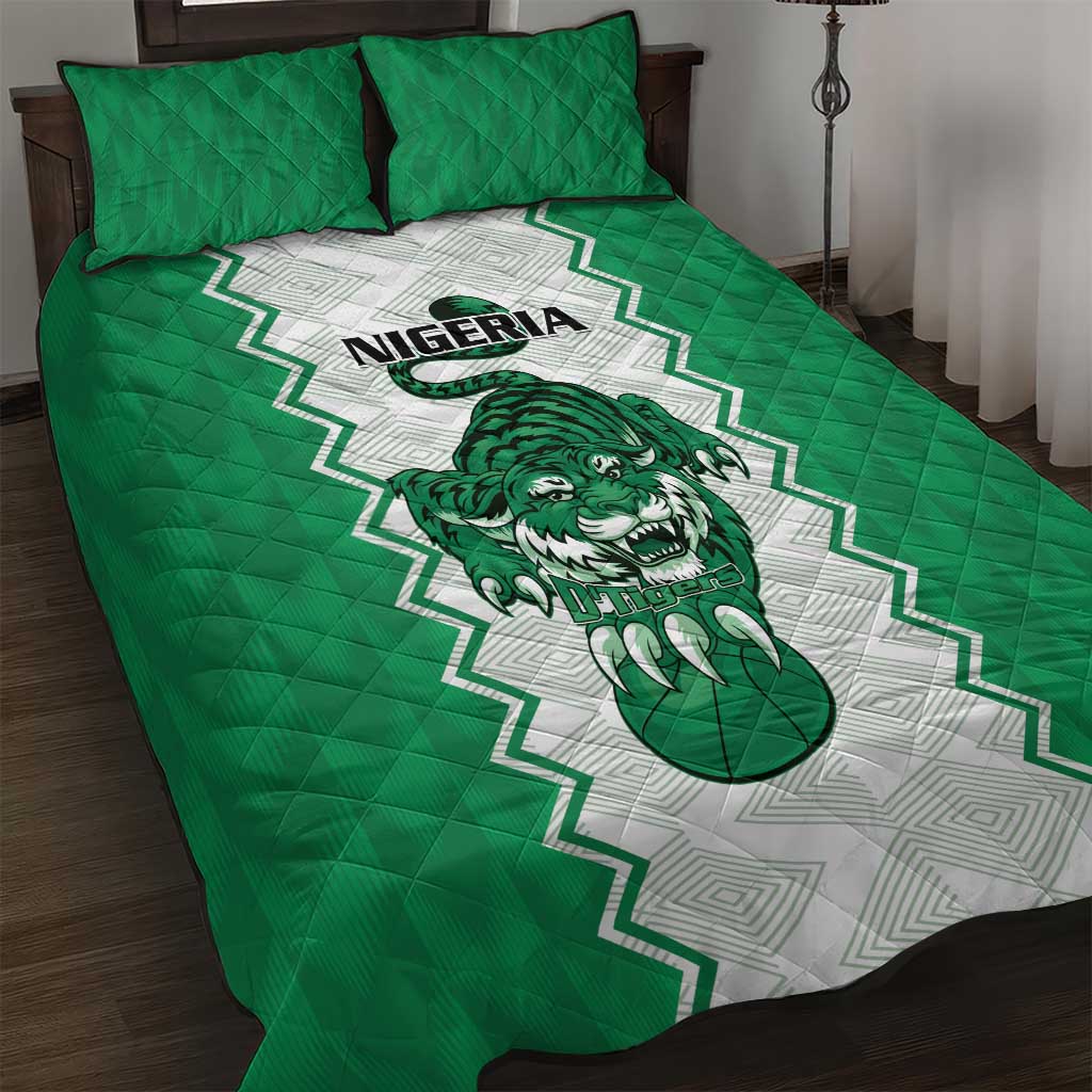 Afro Basketball Nigeria Quilt Bed Set Go Champions DTigers LT15